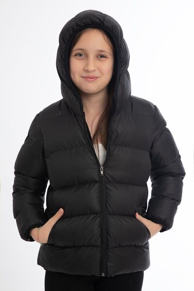 Royalside Спортивний куртка для дівчаток чорна з капюшоном, водонепроникна, в...