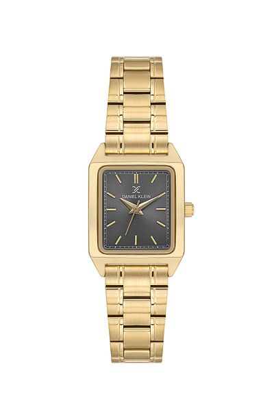 Daniel Klein Dkf.2315A New Trend Gold Case Smoked Dial Version Cornered Women's Wristwatch