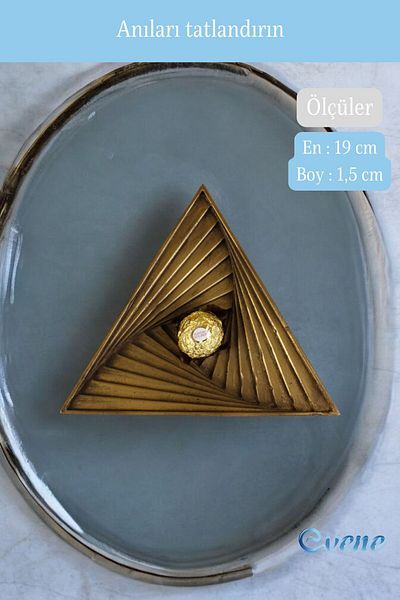 Evene Gold Antique Sugar Bowl - Presentation Dragee, Decorative Plate Model 14