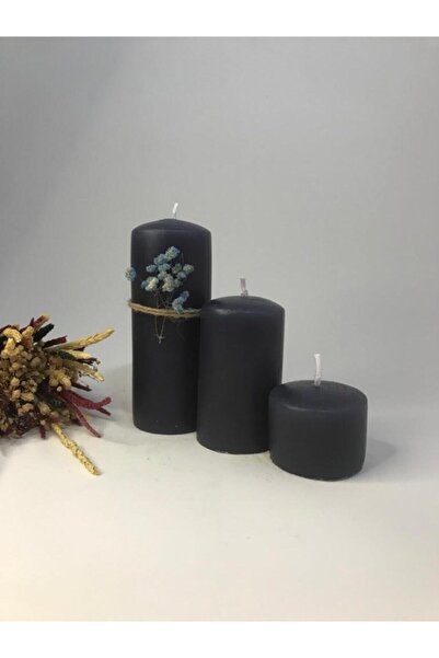 buketiket Hediyelik Dekoratif Kokulu 3'lü Silindir Mum Seti