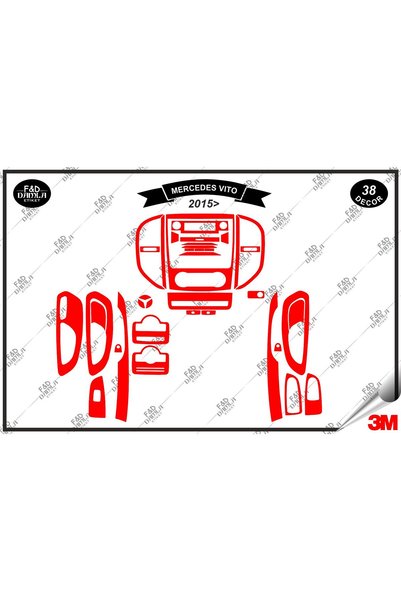 FD Damla Etiket لسيارة Mercedes Vito 2015 Torpedo Console Trim مجموعة تغطية ا...
