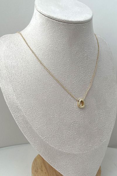 Modex Gold Color Three-Dimensional Letter O Necklace (45+5cm)