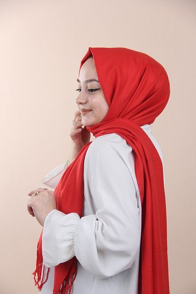 Sima شال الباشمينا الأحمر
