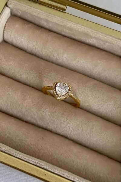 By Zeyna Aksesuar خاتم نسائي بحجر الزركون - باغيت بدون رقم قابل للتعديل Zyna3