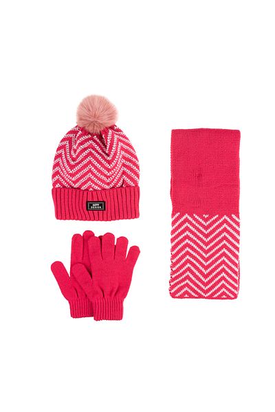 Kitti Girl's Scarf Beanie Gloves - 9-15 Years Old 3-Piece Set, Fleece