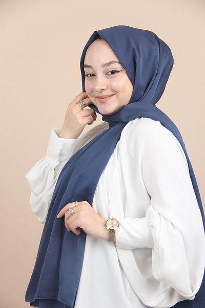 Sima Culoare denim-229 Şal din şifon cu Sima Janjan