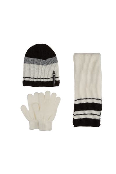 Kitti 9-15 Years Old Boy Scarf Beret Glove 3 Piece Set