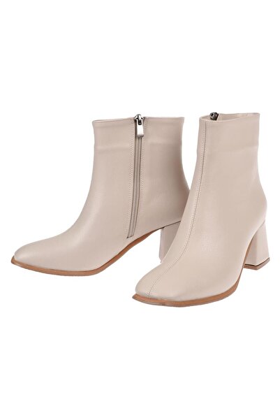 pullman Kalın Topuklu Kadın Bot İZ-032 BEJ