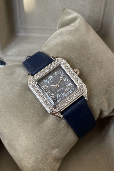 Leerybee Women's Leather Wristwatch with Stone Detail - Nla-280