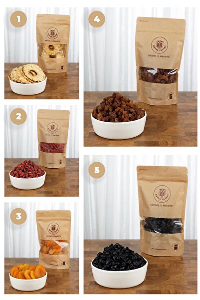 Antep Pazarı فواكه مجففة خالية من السكر 5 عبوات