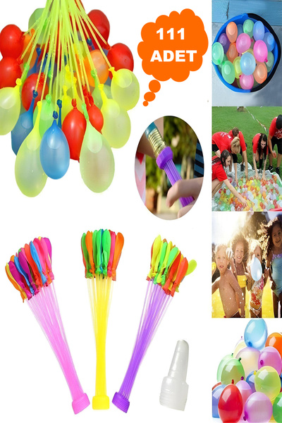 Hyd 111 Adet Oyuncak Aparatlı Su Balonu Ve Su Balon Sihirbazı Su Oyunu Doldurma Aparatlı Parti Malzemesi