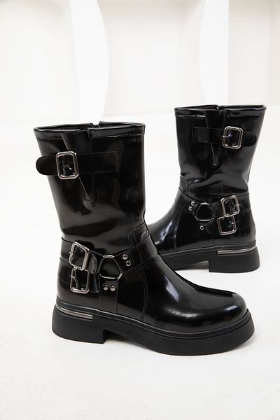 SOHO Λουστρίνι μαύρες γυναικείες μπότες - 20079 Model Bootie