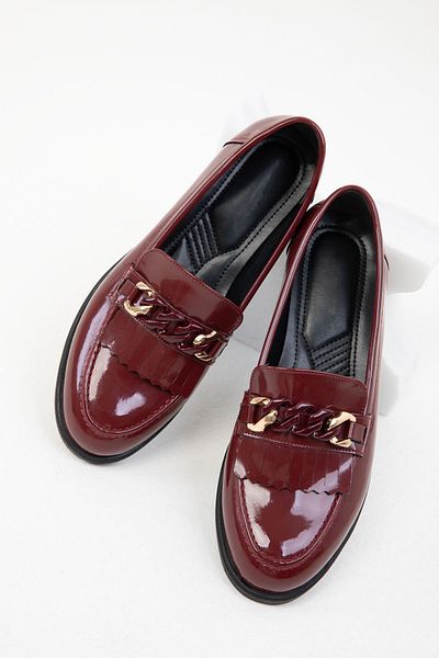 SOHO Claret Red Patent Leather Casual Women's Shoes - 20086