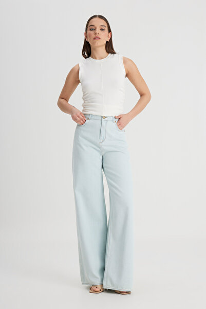 Lee Широкі джинси з високою талією та широкими штанинами, 100% бавовна, жіноч...