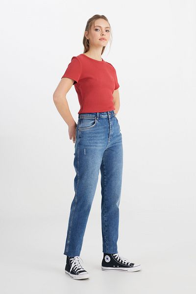 WRANGLER Mom Fit Jeanshose mit hoher Taille und schmalem Bein