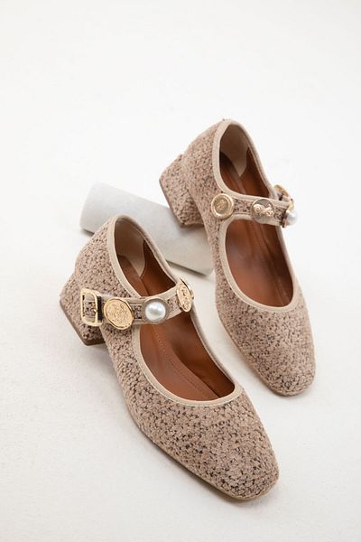 SOHO Nerzfarbene klassische Damenschuhe mit Absatz, Modell 2012
