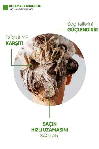 AXWELL 400 ml Rosemary Shampoo - Anti-Spill and Fast Growth with Keratin Argan and Collagen Content