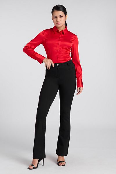 Guess LENA SEXY FLARE PANT - NEW RECYCLED MERCY PONTE 380