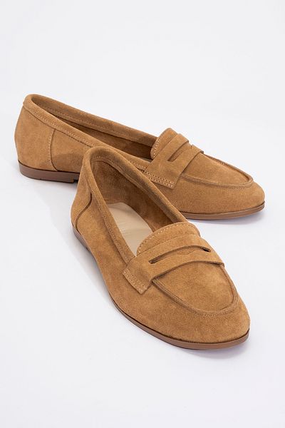 LuviShoes F02 Damen-Ballerinas aus Clay-Wildleder