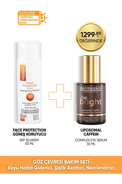 Dermoskin Eye Contour Care Set |   Face Protection Sun Cream Spf 50 |   Liposomal Caffeine Eye Serum |   50+30ml
