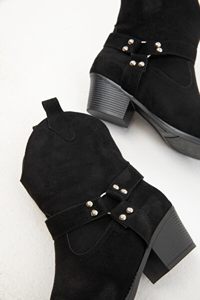 SOHO Siyah Süet Kadın Bot & Bootie 20117