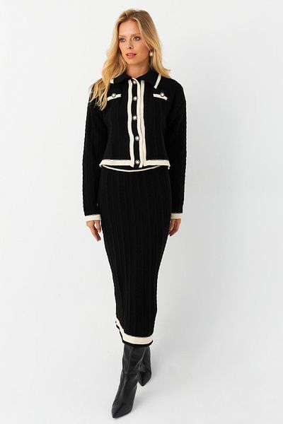 Cool & Modest Women's Black Knitwear Set - Bottom and Top Set Nuv34
