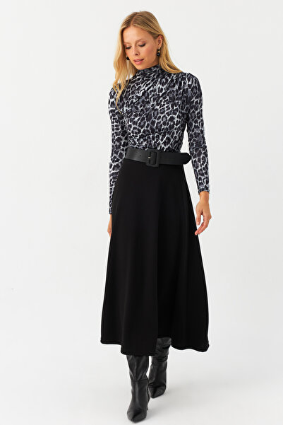 Cool & Modest Dámská černá sukně A-Line - Mlon3005