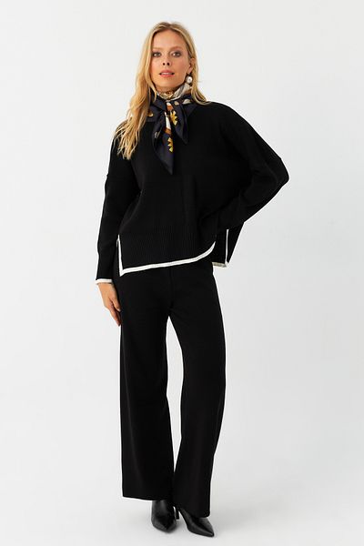 Cool & Modest Women's Black Knitwear Set - Bottom and Top Set Myil12