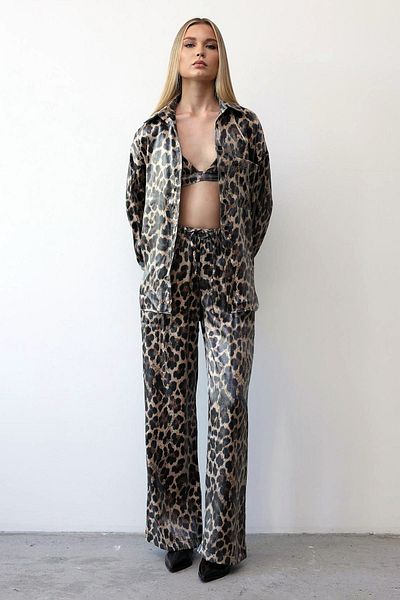 Trendyol Collection Cămașă multicoloră cu imprimeu leopard - TPRAW25GO00005