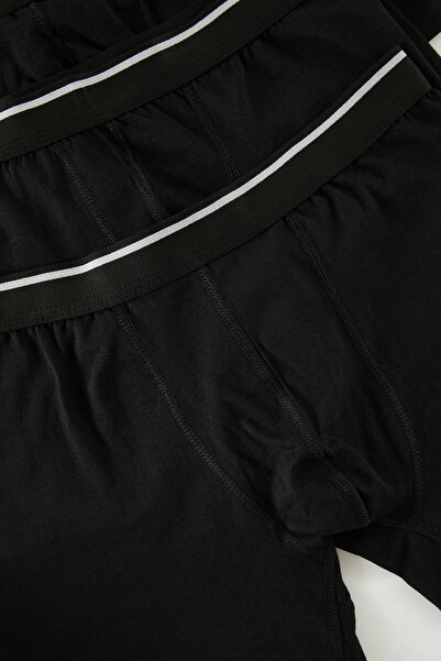 Trendyol Collection Černé 10-balení pruhovaných elastických pánských boxerek TMNSS24BX00025