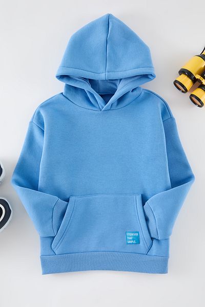 TRENDYOLKIDS Hanorac tricotat simplu pentru băiat albastru Mini Me TKDAW25SW00107