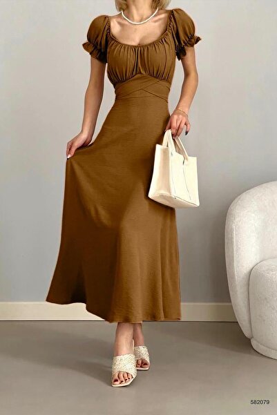 Deafox Brown Madonna Collar Ayrobin Dress