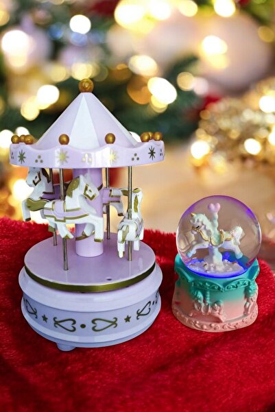Saltos Atlı Karınca Seti Hareketli Müzik Kutusu Ve Işıklı Unicorn Kar Küresi ...