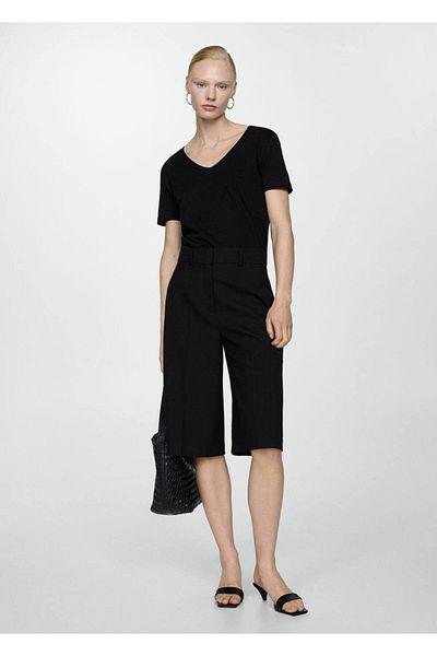 MANGO Woman T-shirt με λαιμόκοψη 100% βαμβάκι