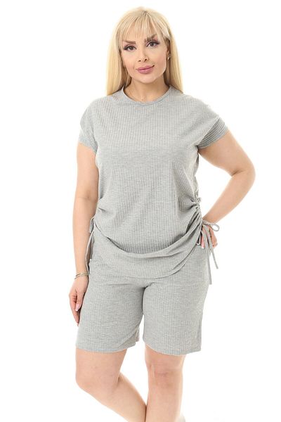 MELSAY Plus Size Gray Camisole Shorts Set