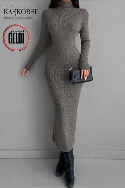 DESING HS Σταντ γιακάς Midi Μήκος Ύφασμα μολύβι Καμισόλ Μήκος Φόρεμα 135 cm