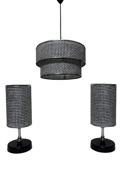 Göksu Lighting Rattan Silver Black Model Suit