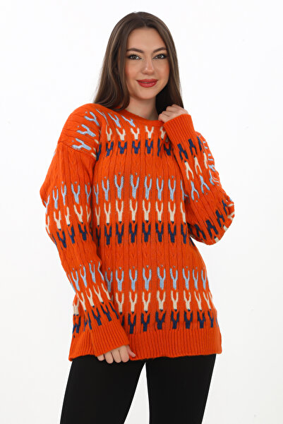 dignus Oversize Soft Knitwear Sweater with Knitted Detail