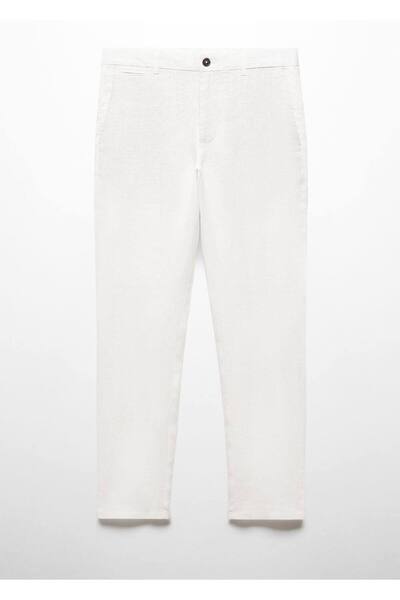 MANGO Man Slim fit %100 keten pantolon
