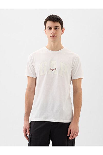GAP Erkek Optıc Whıte Logo Tshirt