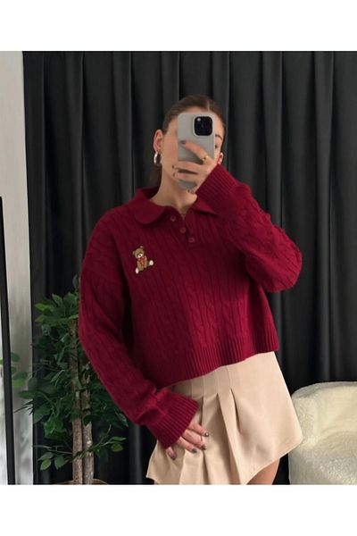 DAMGA Collection Pulover tricotat moale cu model ursuleț