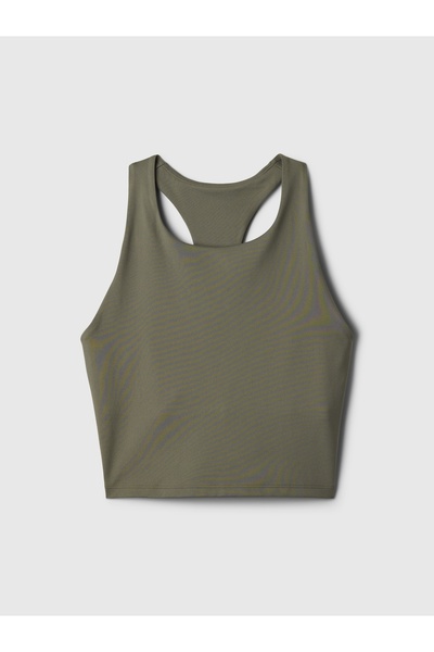 GAP Kadın Haki Halter Yaka Crop Spor Üst