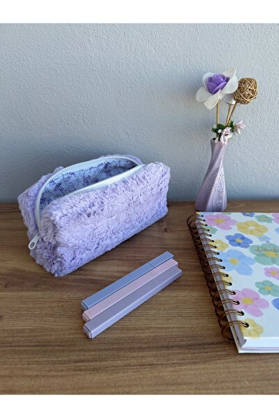 minyaturhayalim Peluş Lila Toscana Kalemlik Kalem Kutusu Makyaj Çantası Ölçül...