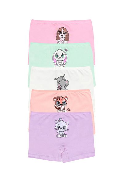 LC Waikiki Girl's Cotton Elastane Boxers 5 Pack