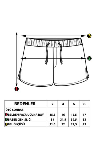Toontoy Girl - Embroidery Detailed Elastic Waist Shorts