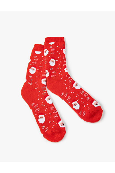 Koton New Year's Patterned Towel Socks