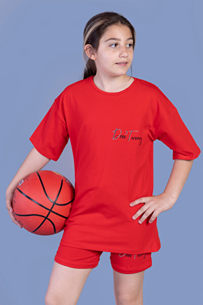 Toontoy Set pantaloni scurți brodați cu cu imprimeu pietre pentru fetiță