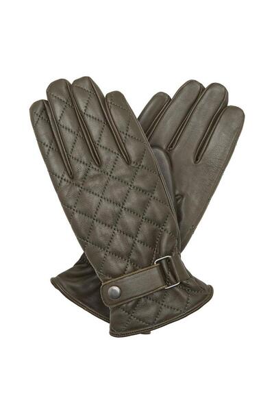 WAHSHE Siyah Erkek Kapitone Deri Eldiven