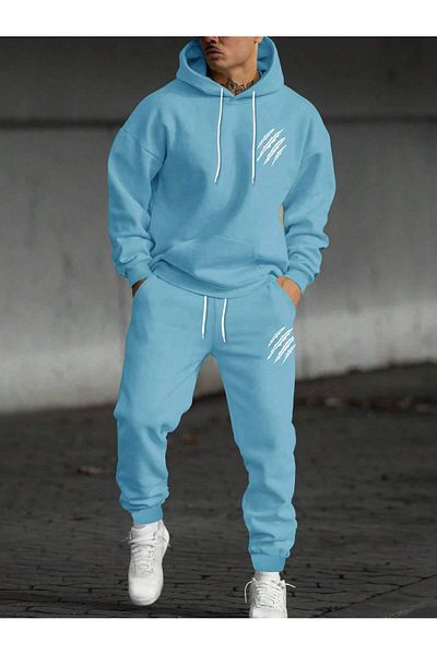 LUNAVISTA Lines Printed Unisex Oversize Tracksuit Set