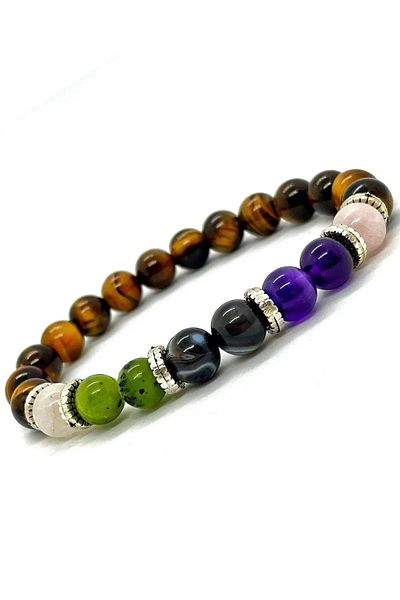eHediyecim Focus Natural Stone Bracelet (Luck - Focus - Concentration - Courage - Confidence - Power - Happiness)